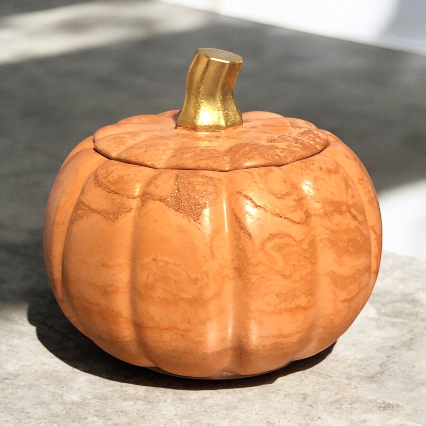 Large Orange Pumpkin Candle