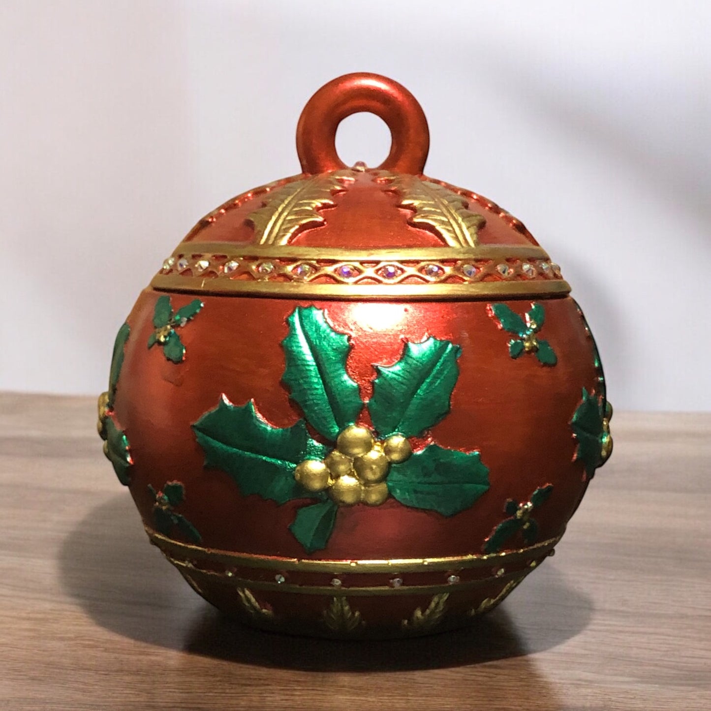 Senshi Red Holly Ornament Candle