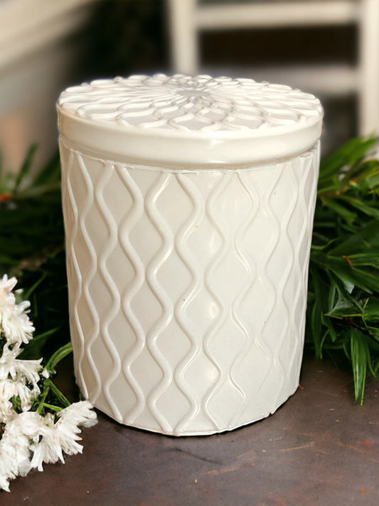 White Trellis Candle