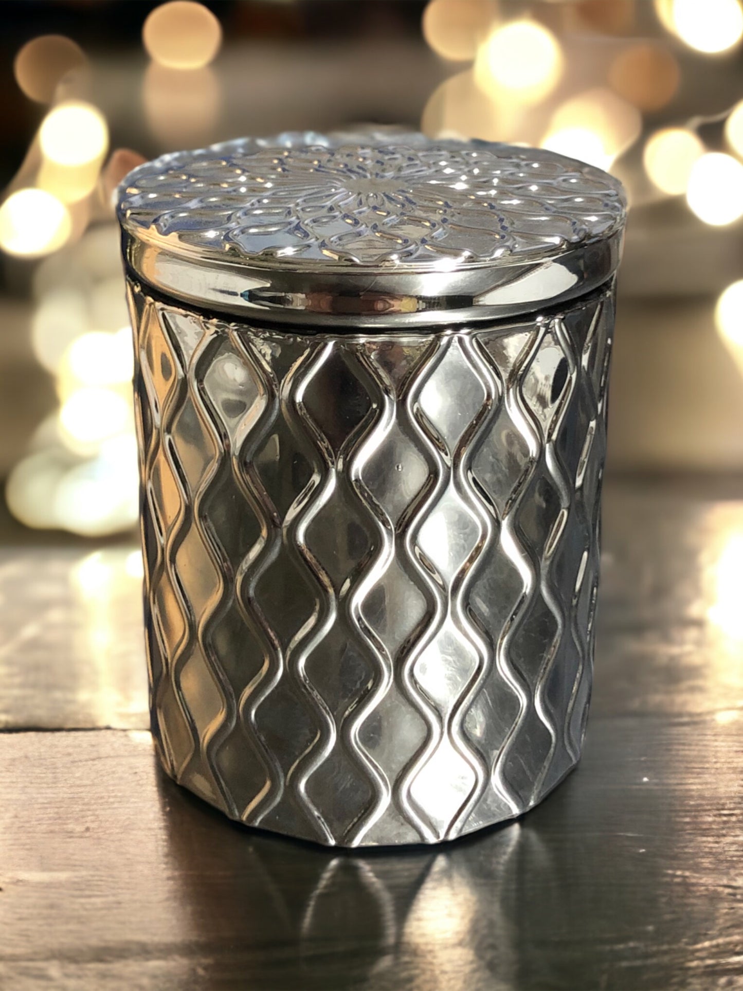 Silver Trellis Candle