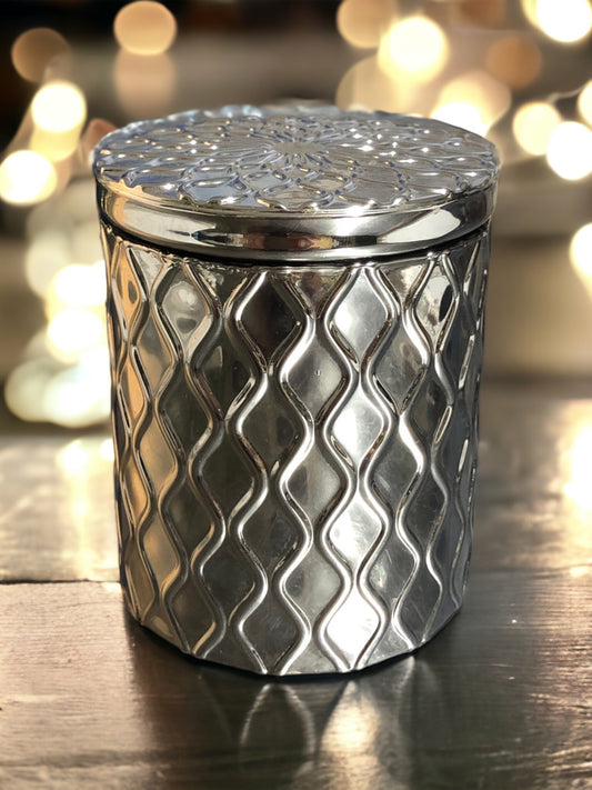 Silver Trellis Candle