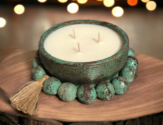 Teal Clay Bead Bowl