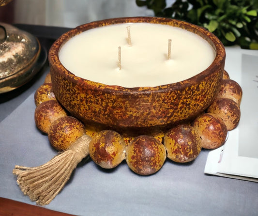 Brown Clay Bead Bowl