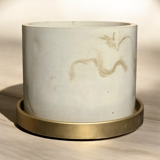 White#1 Round Concrete Planter