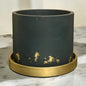 Navy Round Concrete Planter