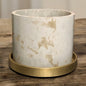 White #2 Round Concrete Planter