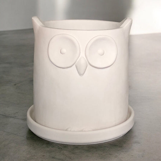 Large White Owl Planter