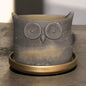 Small Gray Swirl Owl Planter