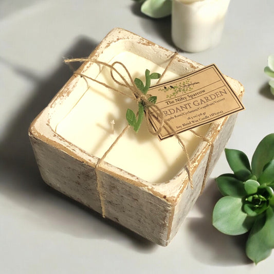 White Square Clay Bowl