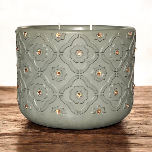 Sage Flower Trellis Candle
