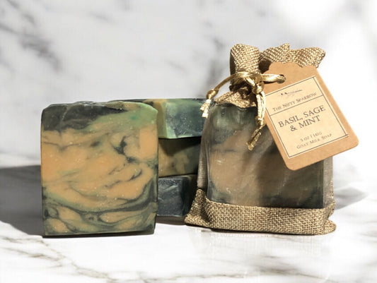 Basil, Sage & Mint Goat Milk Soap