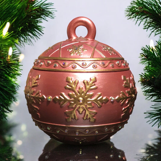 Blush Snowflake Ornament Candle
