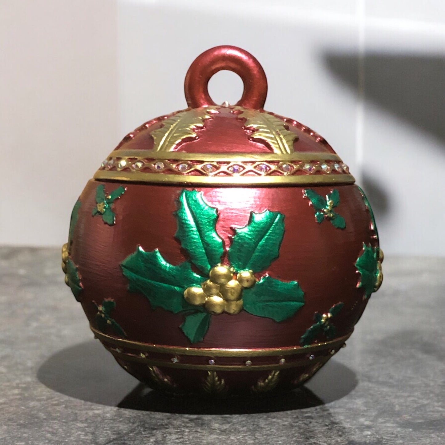 Wine Holly Ornament Candle