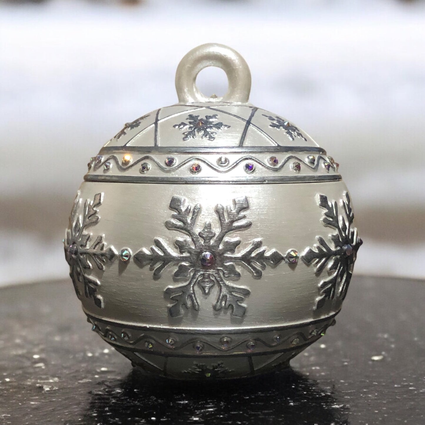 White Snowflake Ornament Candle