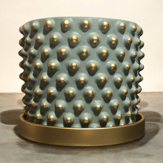 Teal Concrete Bubble Planter